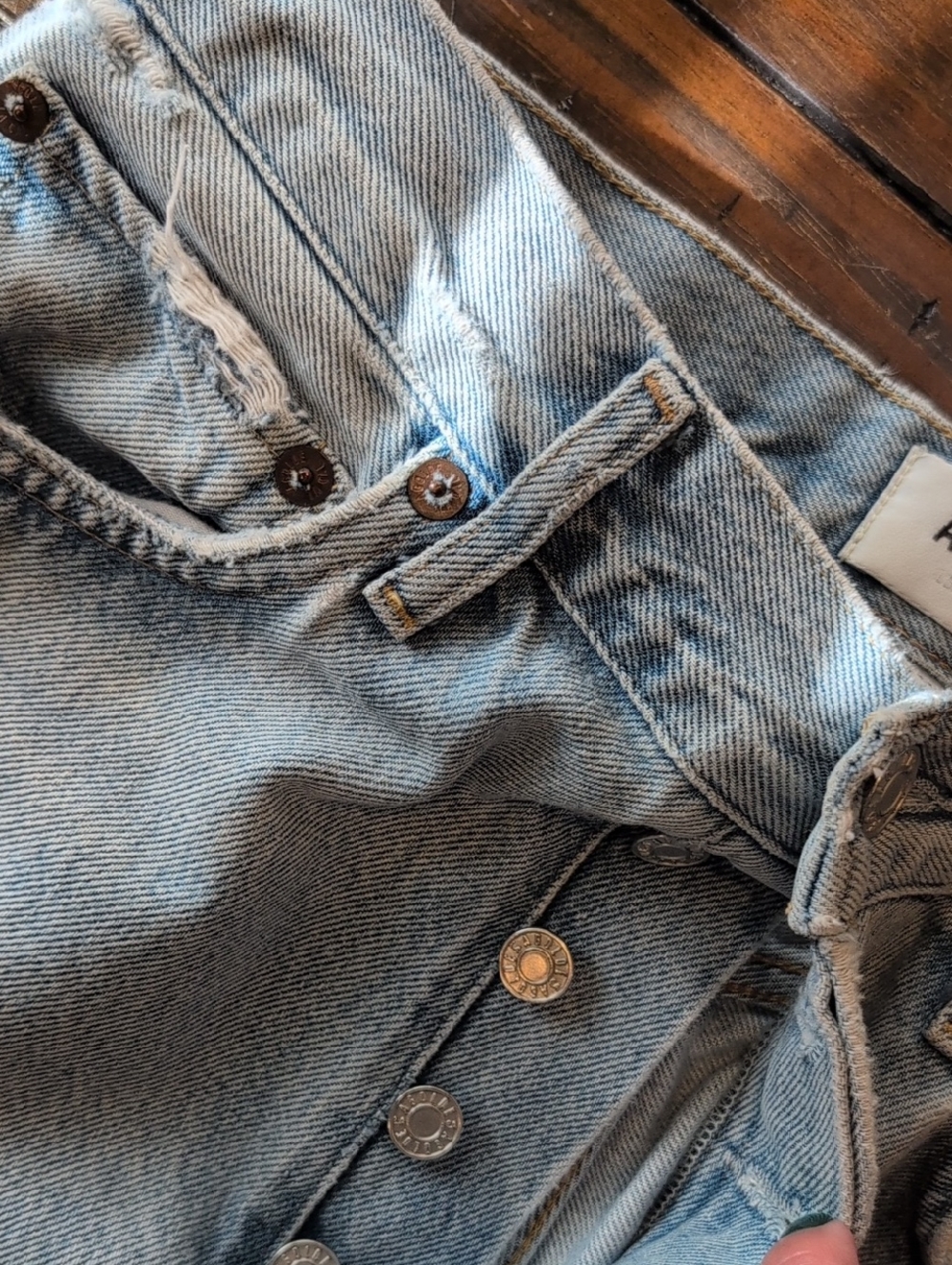 Agolde 90's Pinch Waist Distressed Straight Leg Jeans - Picture 7 of 12